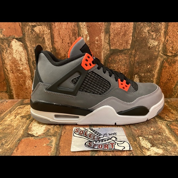 NEW Nike Air Jordan 4 Retro IV Red Infrared Grey 2022 Basketball Shoes - Picture 5 of 9